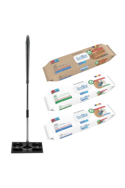SET Mop Plat + 3X36 Buc Servetele umede pentru mop, suprafete multiple, bicarbonat&otet, fara clor