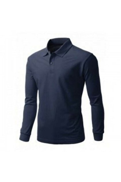 Navy Blue Unisex Combed Cotton Polo Neck School T-Shirt