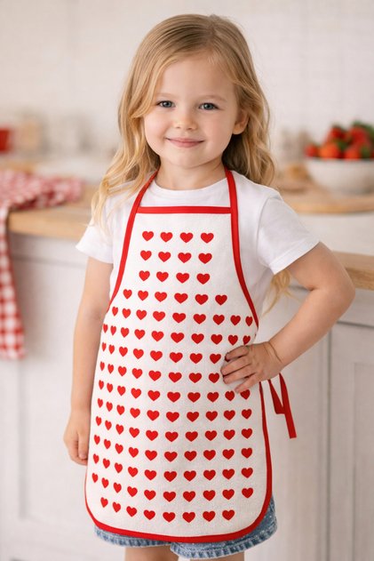 Children's Kitchen Apron for Ages 3-5 35X50 cm – Waterproof, Stain-Resistant, Cotton-Polyester Blend