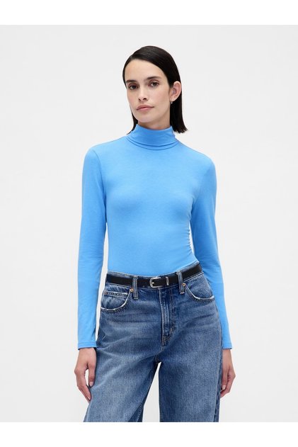 Kadın Açık Mavi Featherweight Turtleneck T-Shirt