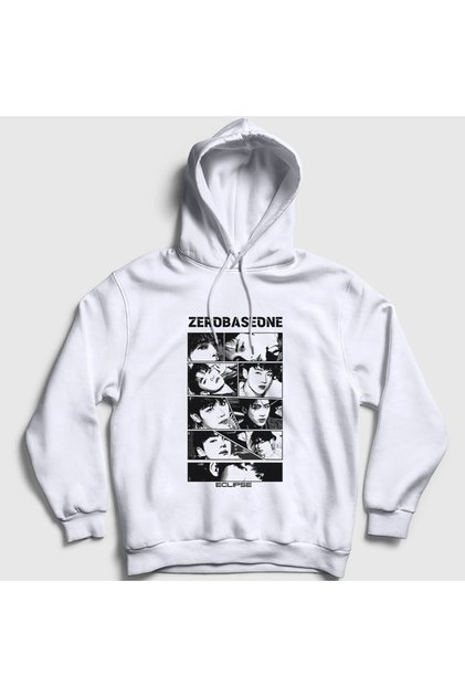 Unisex White Eclipse K Pop Zerobaseone Hooded Sweatshirt 602790Tt