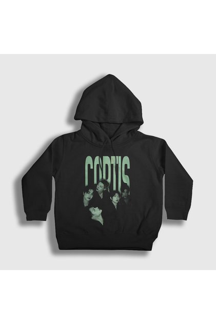 Unisex Kids Black Poster K Pop Cortis Hooded Sweatshirt 603821Tt