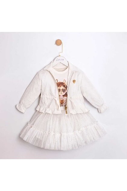 Girl's Trend 3-Piece Set Jacket Skirt T-Shirt