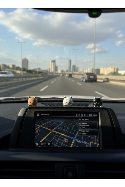 Automobile Triple Dashboard Decoration Teddy Bears Resin Plastic Smooth Glossy Texture. It Is Not a Printing Product.