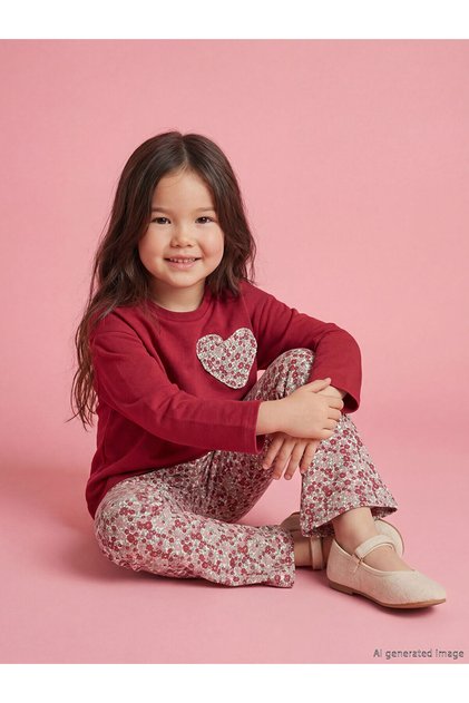 Mg trenden plum blossom patterned girl's sweatshirt and leggings