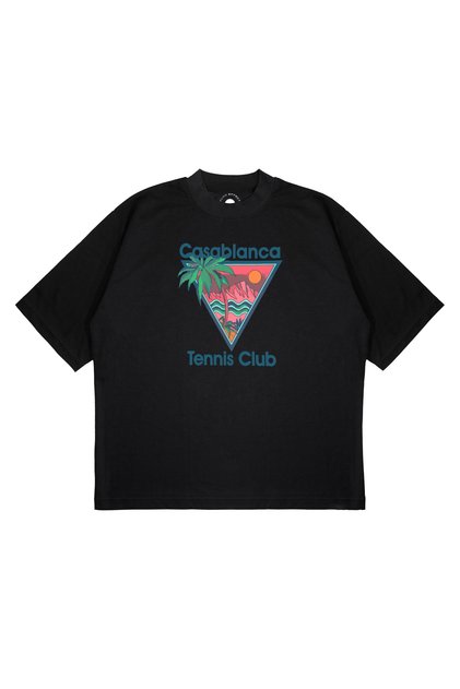 Unisex Oversize Casablanca Triangle Sunset Printed Boxy Fit Thick Fabric (240Gsm) T-Shirt