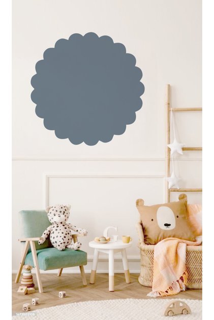 Dalgalı Daire Duvar Sticker – Pastel Renkli Minimal Arka Plan Sticker | Çocuk Odası Dekorasyon