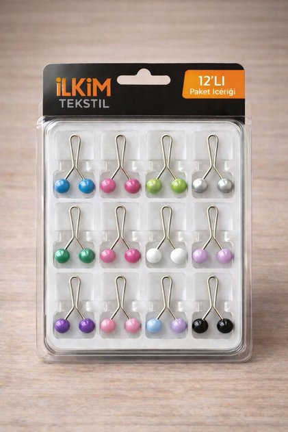 EŞARP ŞAL KLİPS 12'Lİ RENKLİ