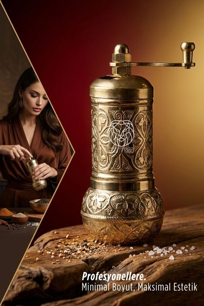 سلسلة أوتومان الذهبية - مطحنة ملح وفلفل عتيقة مطرزة يدويًا 722900