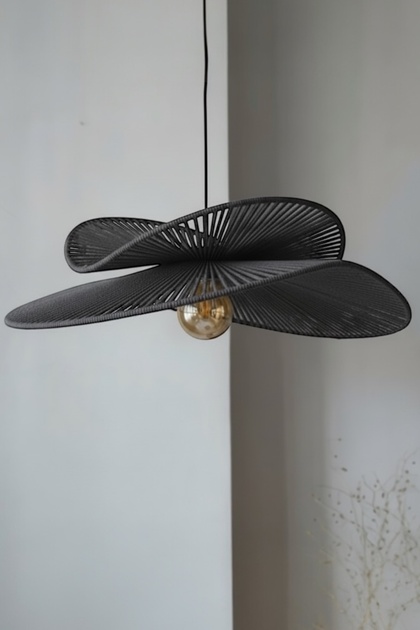 Hasır Sarkıt Avize 2 Şeritli avize / Bohem avize / Salon Modern Avize / Hasır İskandinav Avize füme