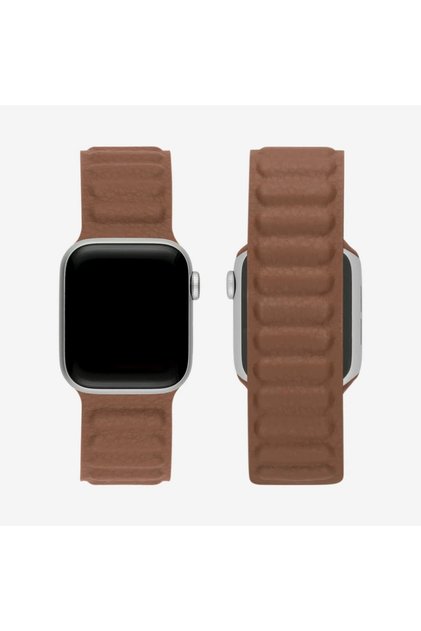 سوار جلد مغناطيسي لساعة iWatch مقاس 49/45/44/42 ملم.