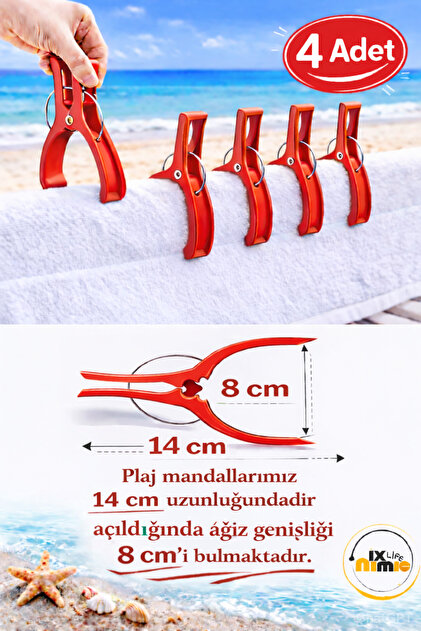 MixmioLife Havlu Mandalı 14cm XXL Havlu Tutucu Mandal Güçlü