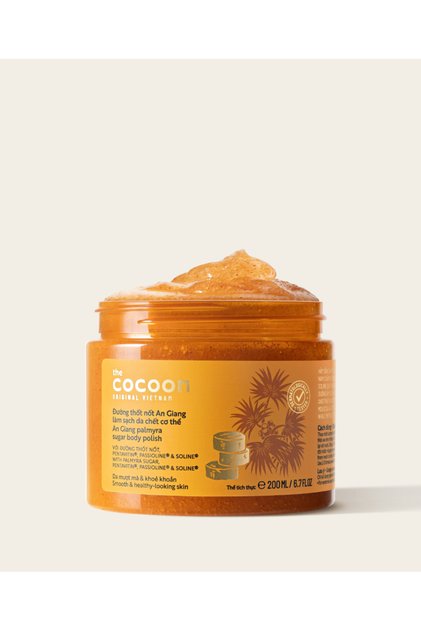 Palmyra Palm Sugar Body Scrub 200ml with Macadamia Oil & Vitamin B5 for Smooth Skin