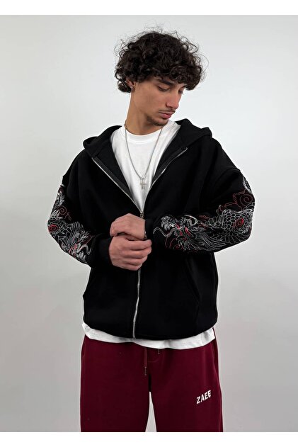 zaee Dragon Oversize Zipp Hoodie - Fiyatı, Yorumları