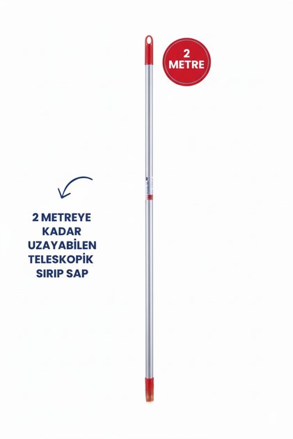 2 Metre Teleskopik Uzayabilir Sırık Sap - Dayanıklı Metal Gövde