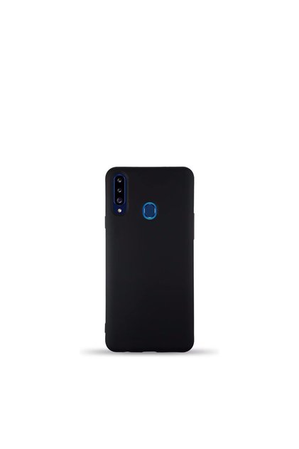 Samsung Galaxy A20S Compatible Black Velvet Phone Case with Velvet Interior