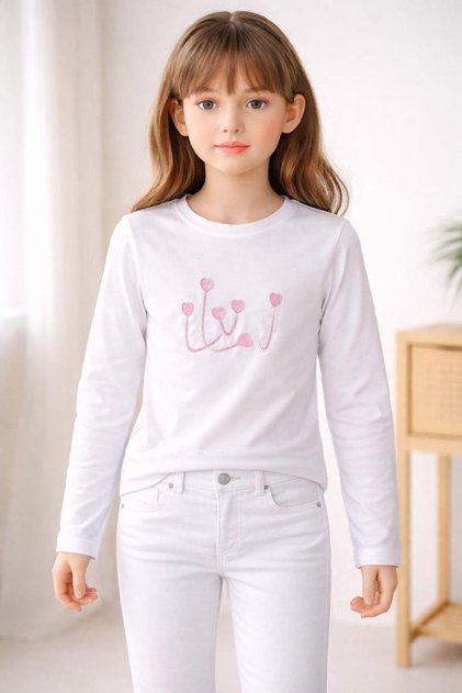 8-12 Years Old Girls' Long Sleeve T-Shirt