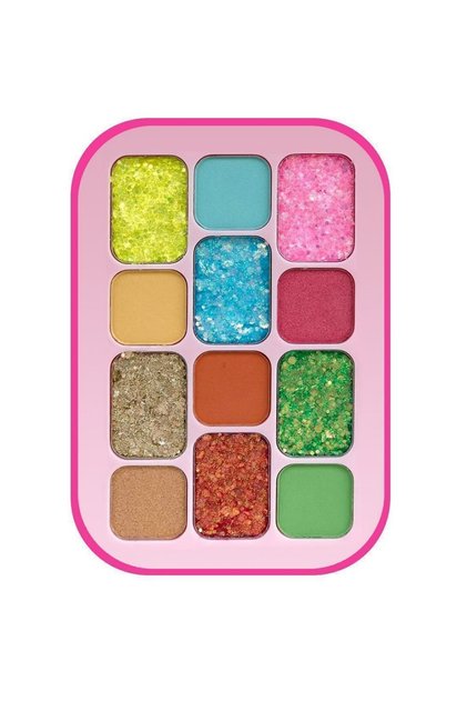 Highly Pigmented 12-Color Neon and Glitter Eyeshadow Palette Vibrant Colors Festival Makeup Set