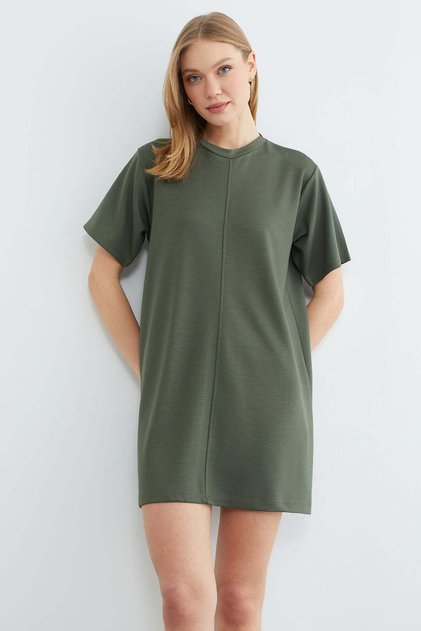 Basic Çimalı Mini Length Modal Dress