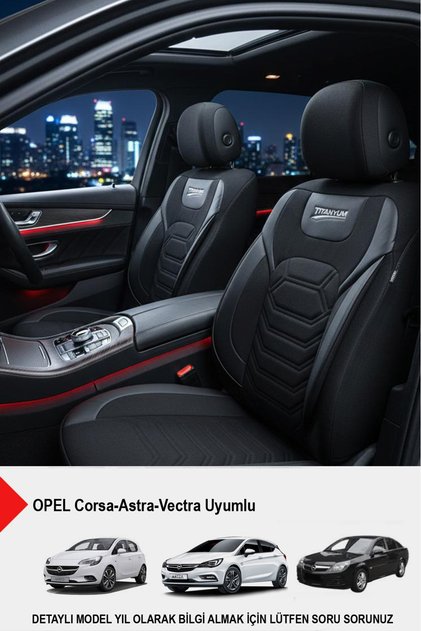 Titanyum Serisi Lüks Keten Oto Koltuk Kılıfı (OPEL Corsa-Astra-Vectra Uyumlu)