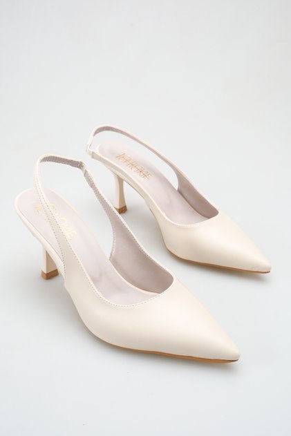 Varese Women's Leather Heeled Ballerina Shoes – 5 cm Heel, Casual and Office Chic 1114