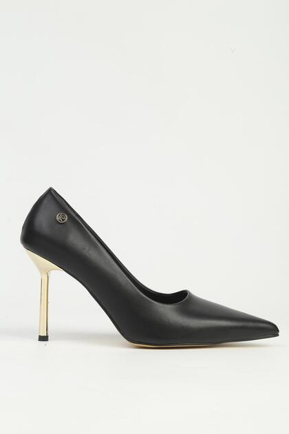 Black Women's Heeled Shoes Pc-55654