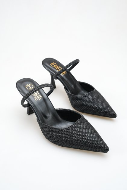Carpi Women's Straw Heeled Ballerina Shoes – 5 cm Heel, Casual and Office Chic 1116