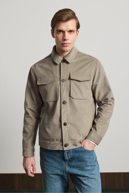 Men's Premium Velvet Jacket Beige 4229Dngr