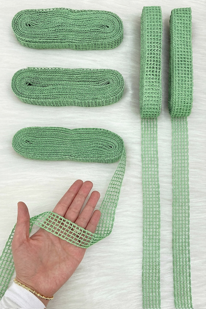 Mint Green Mesh Ribbon 2.5cm 10m, Bride, Bundle, Dowry, Engagement, Promise, Wedding, Gift, Party, Decoration
