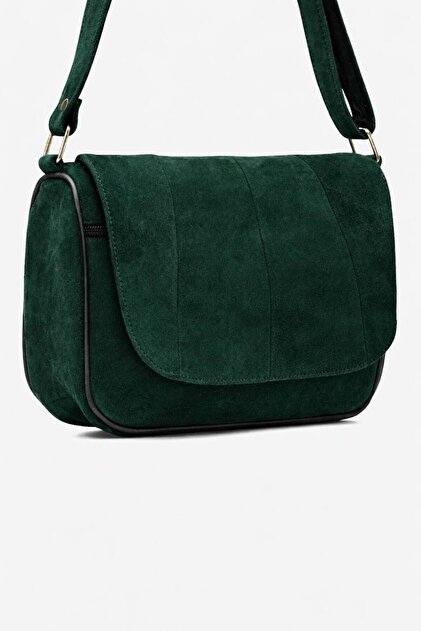 Genuine Suede Leather Flap Shoulder Bag