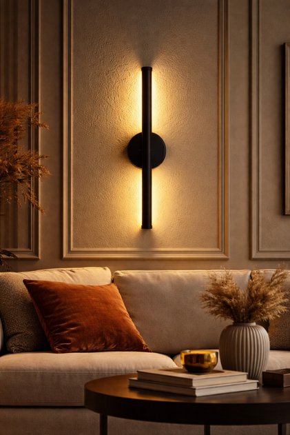 PİLLİ 35CM Kılıç Aplik Modern Dekoratif Duvar Apliği Açma-Kapama Tuşlu