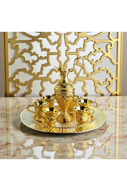 なっち様プレミアムボトルセット RASHA COLLECTION Premium Pembe Zemzem İkram Seti – 6 Bardaklı Şık