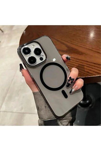 iPhone 16 Pro Max Uyumlu MagSafe Özellikli Sert Şeffaf Sararmaz Mika Kılıf
