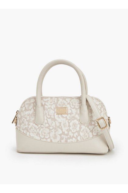 Floral Print Satchel Bag with Detachable Strap