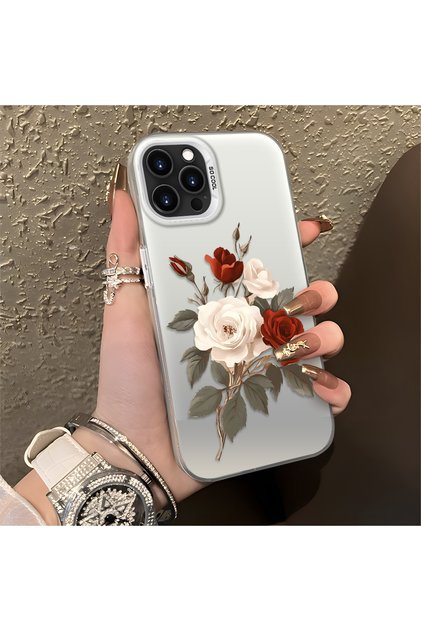 iPhone 15 Pro Max Compatible Luxury Rose Pattern High Quality Phone Case