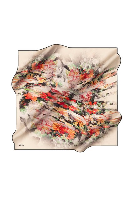 White 90X90 Silk Crepe Satin Scarf
