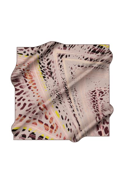 Gray 90X90 Silk Crepe Satin Scarf