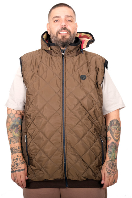 Vestă matlasată pentru bărbați Mode XL, mărime mare, U25718 maro