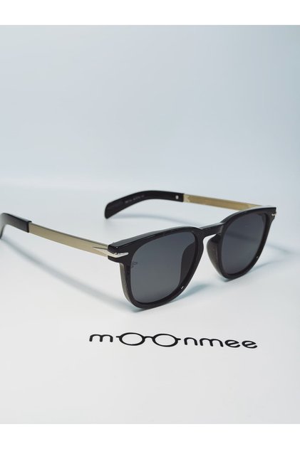 Memtes Unisex Rectangular Black Sunglasses