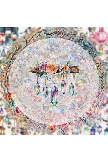 50 Pieces 50 Vintage Floral Graffiti Stickers, Vibrant Sticker Decals, Multiple Styles Without Dupli