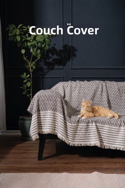 170X210 cm Multi-Purpose Sofa Cover | Armchair Shawl | 1 Anthracite
