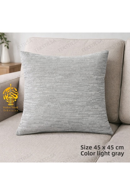 Velvet Light Grey Throw Pillow Cover Woven Decorative Cushion Pillowcase