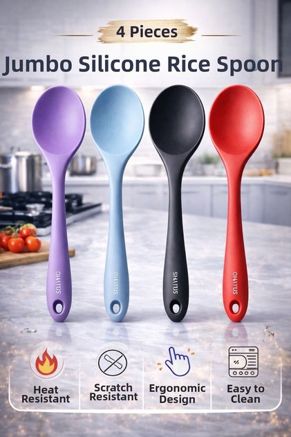 (4 Pieces) Our Ultra Hard Tip Silicone Jumbo High Heat Resistant Non-Stick Non-Burning Sets
