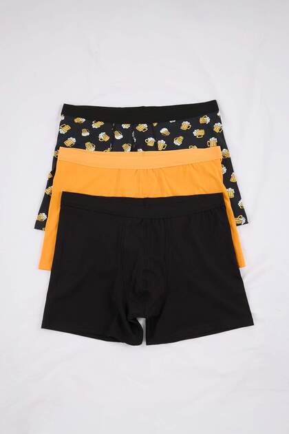 Multi-Colored Large Size Men's 3-Piece Patterned Boxer Tmnaw26Dm00003