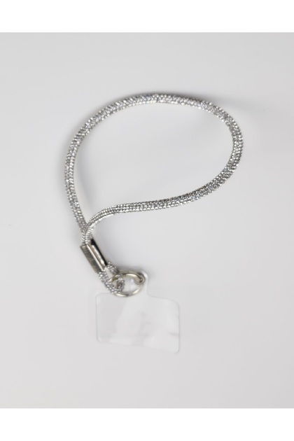 Women's Rinbw Crystal Stone Silver Phone Wrist Strap, Keychain and Charm