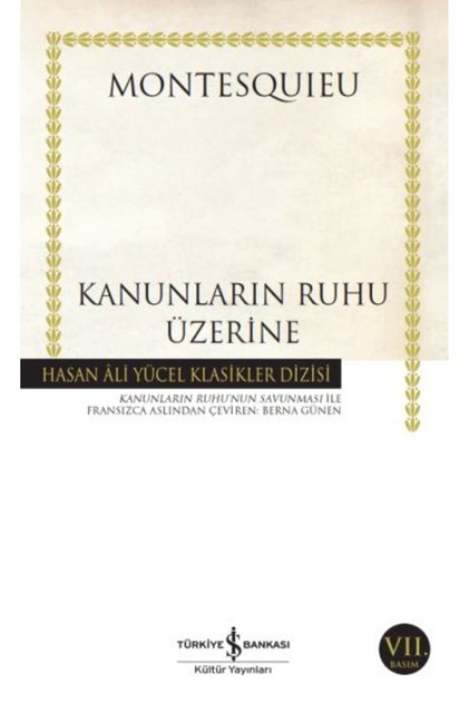 Kanunların Ruhu Üzerine / Montesquieu / / 9786053329749