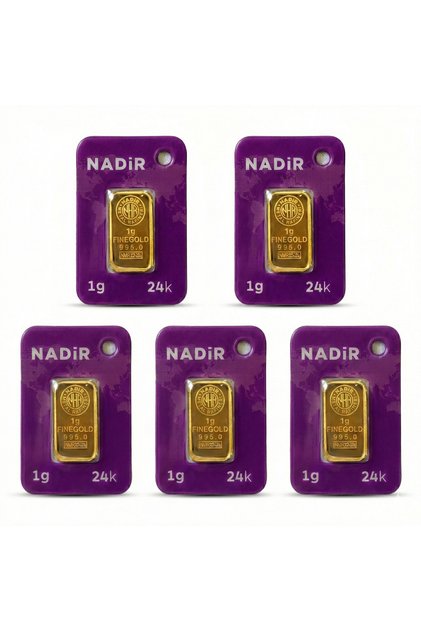1 Gram Külçe Altın (5 adet) 995 Saflık Sertifikalı
