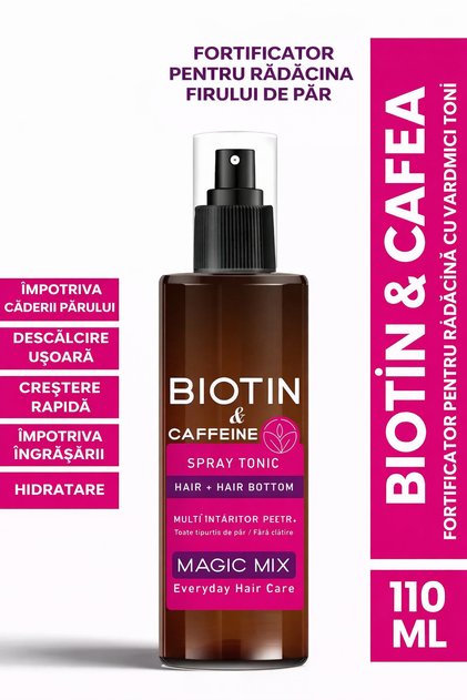 Tonic Magic Mix pentru întărirea rădăcinii părului, cu biotină și cafeină, 110 ml