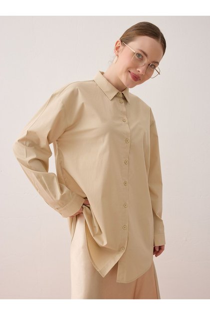 Blouse / Shirt - Beige -