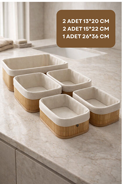 Brown Basket CD 3枚セット 廃盤 BEYZANA Bambu 5'Li Organizer Düzenleyici Sepet Seti Banyo Dolap